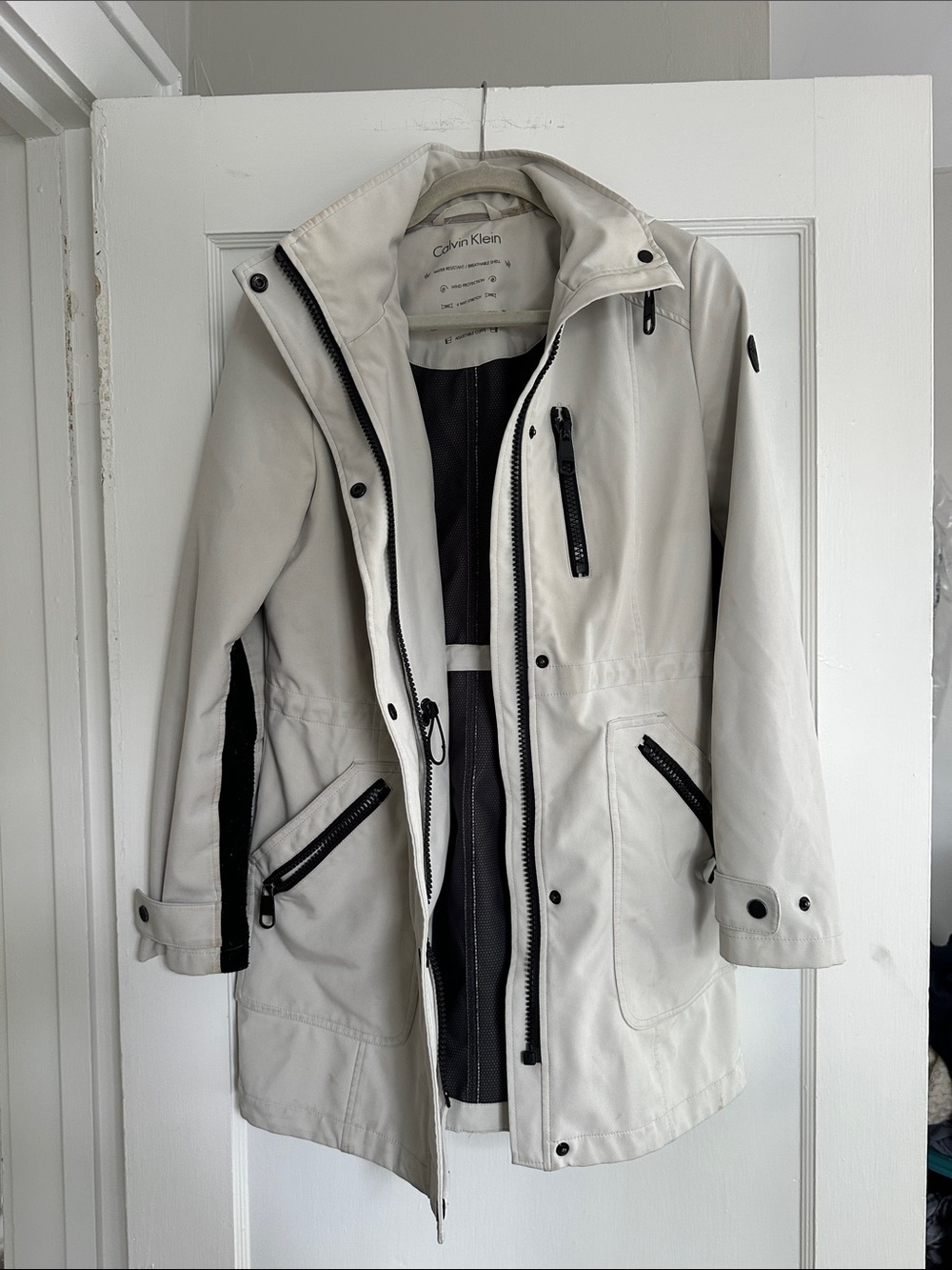 Calvin Klein Light Gray Zip-Front Anorak